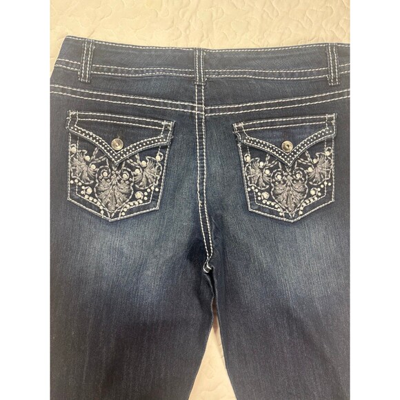 Nine West Blue Jeans Rhinestone Pocket Size 12 - Picture 2 of 5